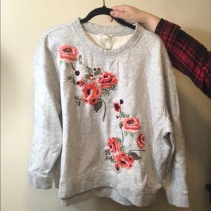Embroidered Floral Sweatshirt